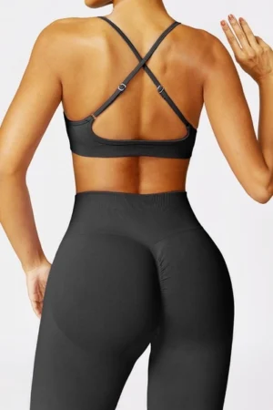 Premium black flare yoga leggings with scrunch butt, mid-rise, and elastic waistband, made with 75% nylon and 25% spandex